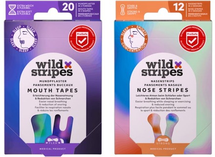 Gezichtsmasker Wild Stripes Mouth Tape & Nose Stripes Bundle 12 pcs + 20 st