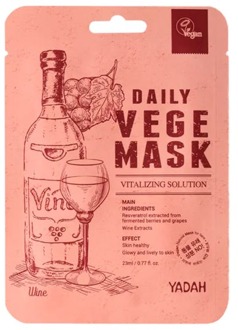 Gezichtsmasker Yadah Daily Vege Mask - Wine 1 st