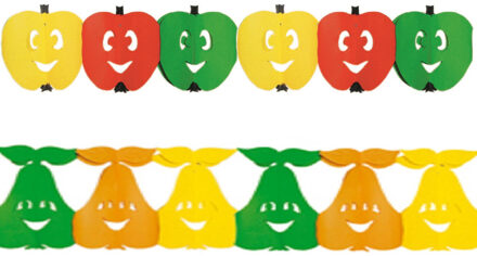 Gezond Fruit thema versiering thema slingers appel/peer 3 meter per stuk