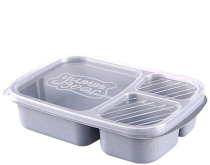 Gezonde Tarwe Stro Magnetron Bento Lunch Box Case Container Organizer Picknick Fruit Container Opbergdoos Voor Kinderen Volwassen blauw