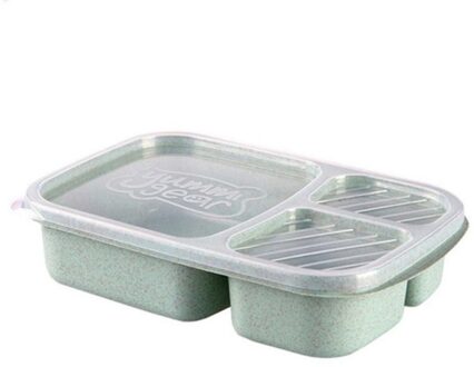 Gezonde Tarwe Stro Magnetron Bento Lunch Box Case Container Organizer Picknick Fruit Container Opbergdoos Voor Kinderen Volwassen groen