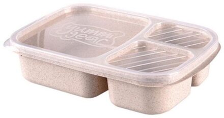 Gezonde Tarwe Stro Magnetron Bento Lunch Box Case Container Organizer Picknick Fruit Container Opbergdoos Voor Kinderen Volwassen wit