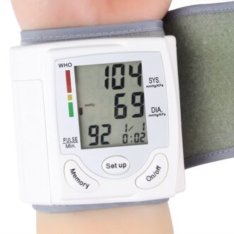 Gezondheidszorg Monitor Automatische Digitale Lcd Display Pols Bloeddrukmeter Heart Beat Rate Pulse Meter Meet Wit