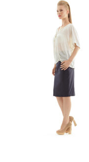 Gezoomde kokerrok Navy