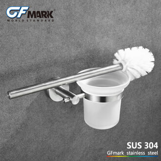 GFmark Wc Borstel Houders Met Frosted Glas SUS304 Rvs Escobilla Wc Borstel Houder Badkamer Accessoires
