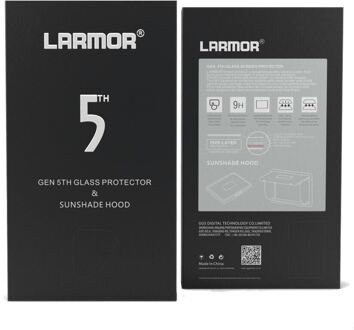 GGS Larmor screenprotector en Sunshade Hood Fuji GFX-50S/R