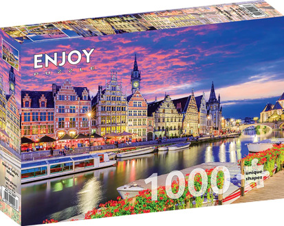Ghent at Twilight - Belgium Puzzel (1000 stukjes)