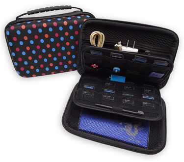 Ghkjok Eva Opbergtas Case Beschermende Reizen Draagtas Cover Voor Harde Schijf, Ssd, nintendo 3DS Xl/3DS Xl 3 Dsxl/Ll zwart Dot