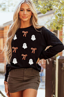 Ghost Bow Lange Mouwen Sweatshirt Zwart