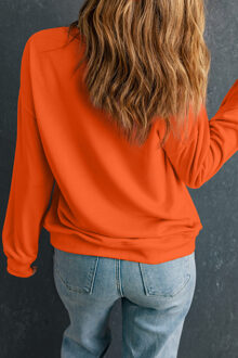 Ghost Print Crewneck Sweatshirt - maat S Oranje