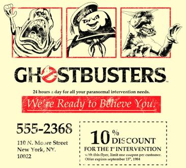 Ghostbusters Flyer Unisex T-Shirt - Wit Vintage Wash - XXL Crème