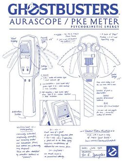 Ghostbusters PKE Schematic Unisex T-Shirt - White - 3XL Wit