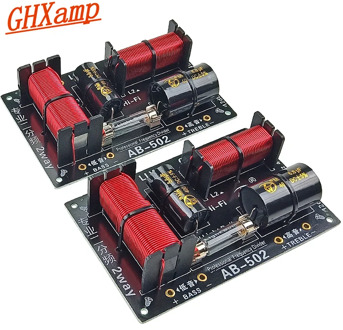 GHXAMP 380W 3.4KHz 2 Way Speakers Crossover Tweeter Bass Two way divider Treble Woofer Frequency divider Standard 12db/oct 2PCS