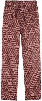 Gia Block Print Broek Dames rood - wit - S-32