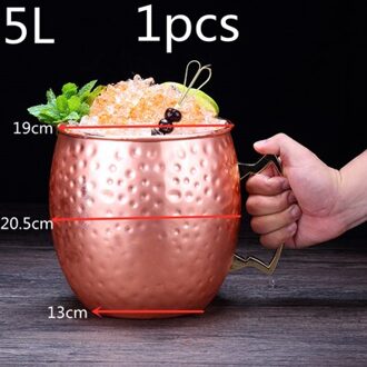 Giant 5L Moskou Muilezel Koper Mokken Metalen Mok Cup Rvs Bier Wijn Koffie Cup Bar Tool