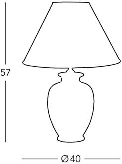 Giardino Avorio tafellamp, 40 cm, keramiek, wit ivoor, goud