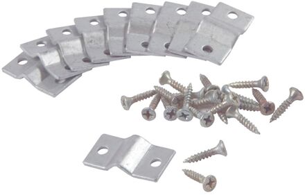 Giardino Bevestigingsklemmen Bari Verzinkt 8 Stuks - Inclusief 16 Houtschroeven