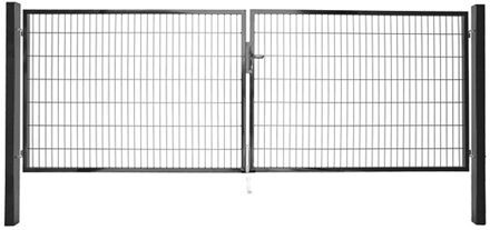 Giardino Dubbele Poort Roma/milano Gecoat 120x2x200cm Antraciet