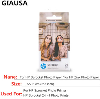 GIAUSA compatible for HP Sprocket & Sprocket 2-in-1 for Mini Photographic Paper Pocket Photo Printer HP Zink Paste Photo Paper