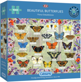 Gibsons Beautiful Butterflies Puzzel (1000 stukjes)