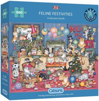 Gibsons Feline Festivities Puzzel (1000 stukjes)