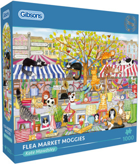 Gibsons Flea Market Moggies Puzzel (1000 stukjes)