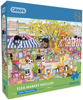 Gibsons Flea Market Moggies Puzzel (100XXL stukjes)