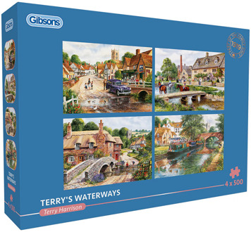 Gibsons Terry Harrison - Terry's Waterways Puzzel (4 x 500 stukjes)
