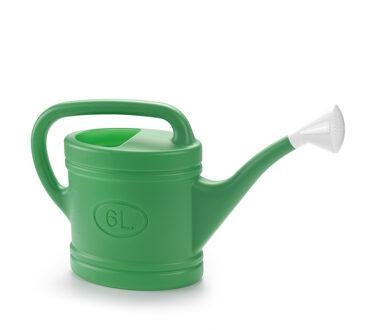Gieter met broeskop - groen - kunststof - 6 liter - 53 cm
