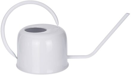 Gieter - wit - metaal - RVS - retrolook - 1.1 liter