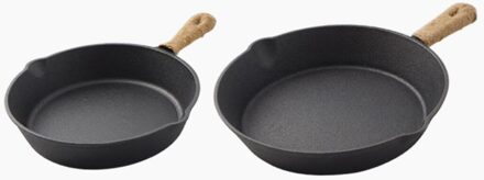 Gietijzeren Koekenpan Ronde Koekenpan Voor Keuken, Camping Indoor En Outdoor Koken Braden, Verschroeiende En Bakken 26cm