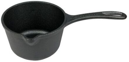 Gietijzeren sauspan 1L met steel Zwart