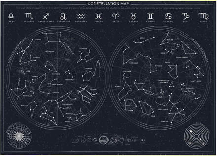 Gift Republic Constellation Scratch Poster