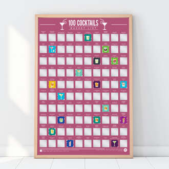 Gift Republic Krasposter - 100 Cocktails Multicolor