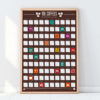 Gift Republic Krasposter - 100 Koffie
