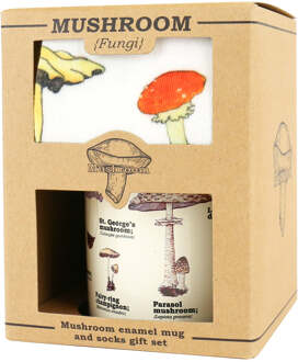 Gift Republic Mok & Sokken - Paddenstoel Multicolor