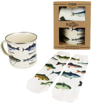 Gift Republic Mok & Sokken Vis Multicolor