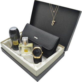 Gift Set - AVON Perfume + Leather Wallet + Watch + Necklace