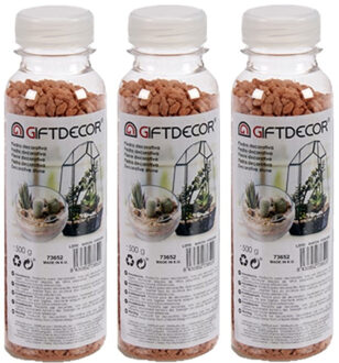 Giftdecor 3x pakjes decoratie steentjes/kiezeltjes fijn chocolade bruin 500 gram