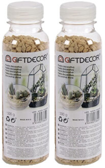 Giftdecor 4x pakjes decoratie steentjes/kiezeltjes fijn naturel bruin 500 gram