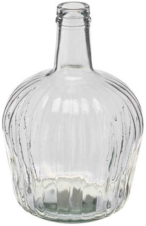 Giftdecor Bloemen fles vaas - transparant glas - D19 x H31 cm - fles vaas - boeketvaas - 5 liter