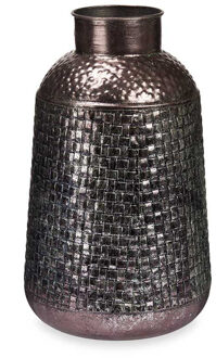 Giftdecor Bloemenvaas Antique Roman - zilver/brons - metaal - D22 x H39 cm