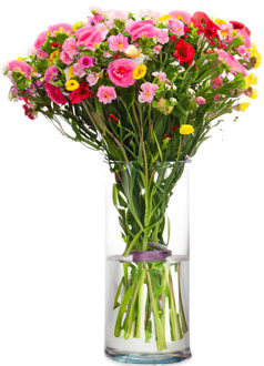 Giftdecor Bloemenvaas basic - transparant glas - D15 x H30 cm - cilinder vaas - boeketvaas - 5 liter