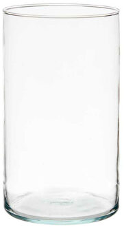 Giftdecor Bloemenvaas - cilinder - transparant - glas - 17 x 30 cm