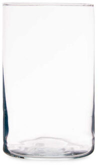 Giftdecor Bloemenvaas - cilinder vorm - transparant glas - 12 x 20 cm