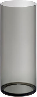 Giftdecor Bloemenvaas Clear - smoke acrylglas - D12 x H30 cm - cilinder - boeketvaas - 3,4 liter - basic vaas