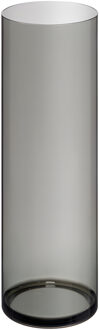 Giftdecor Bloemenvaas Clear - smoke acrylglas - D12 x H35 cm - cilinder - boeketvaas - 4 liter - basic vaas