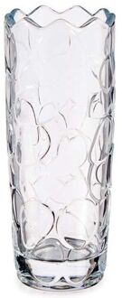 Giftdecor Bloemenvaas druppel relief 13,5 x 29 cm van glas - Vazen Transparant
