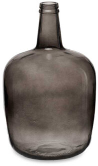 Giftdecor Bloemenvaas - flessen model - glas - grijs transparant - 22 x 39 cm
