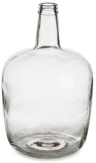 Giftdecor Bloemenvaas - flessen model - glas - transparant - 22 x 39 cm - Vazen